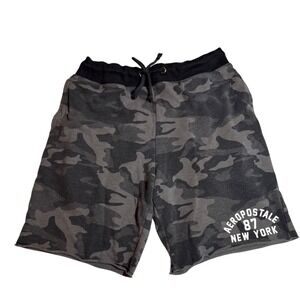 Aeropostale 87 New York Camo Sweat Shorts Drawstring Waist Men's Size XL